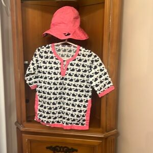 Swim cover up with sun hat